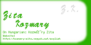 zita kozmary business card